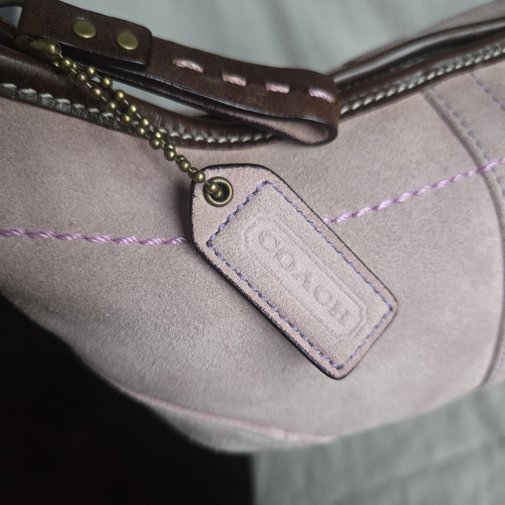 Vintage Y2K Coach Lavender Suede Mini Soho Hobo Shoulder Bag - Picture 5 of 10